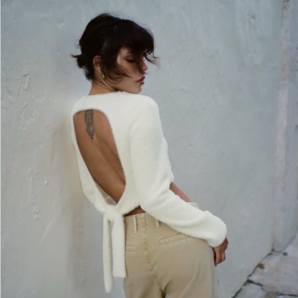 Zara Faux Fur Cut Out Top